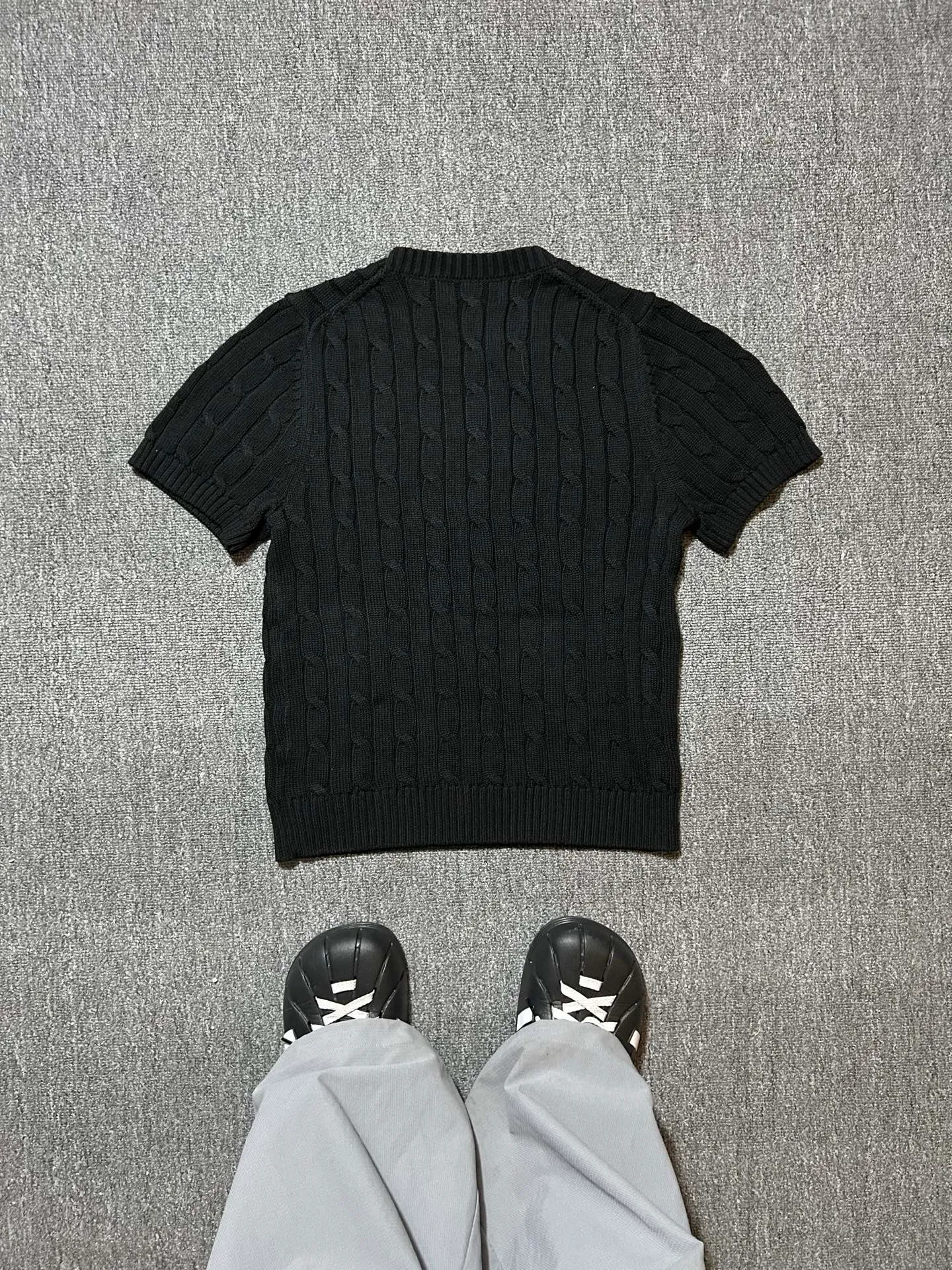 P160 Ralph Lauren round neck solid color pony embroidered logo cardigan knitted sweater Size: XS～L